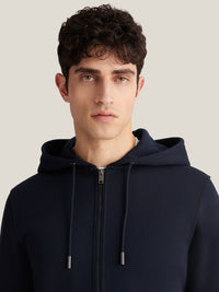 Riva Zip Hooded Jacket in Dark Sapphire Navy