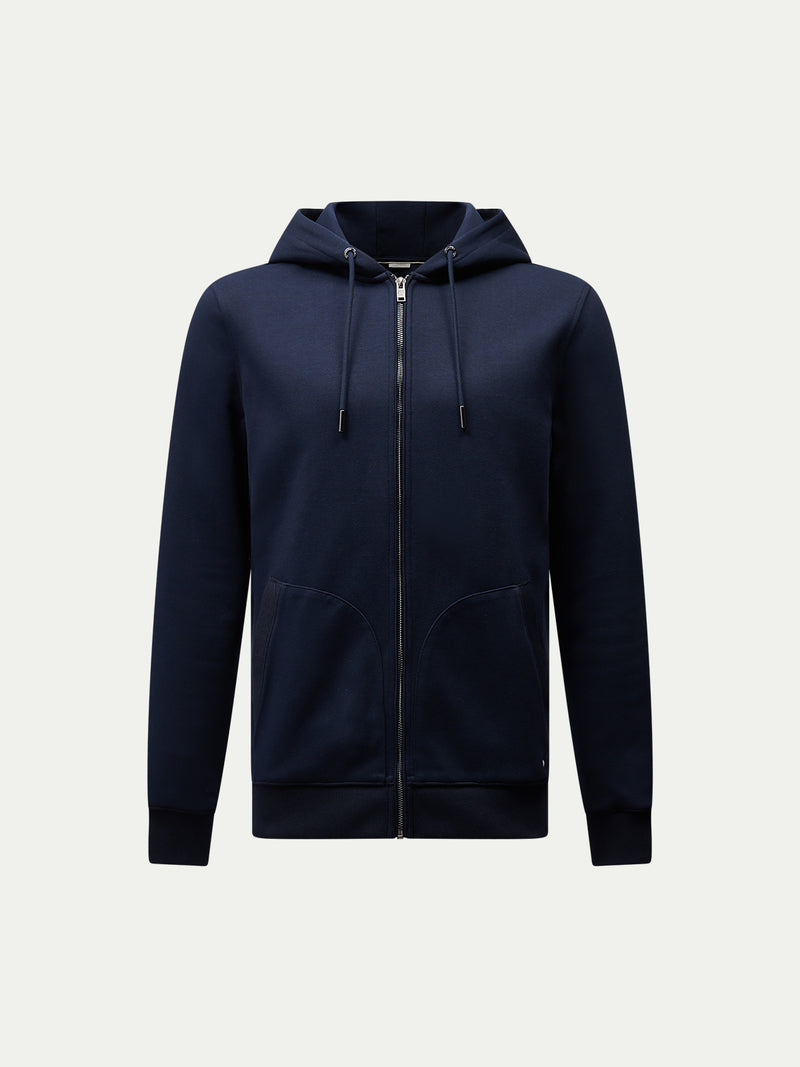 Riva Zip Hooded Jacket in Dark Sapphire Navy