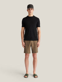 Marina Linen Blend Bermuda Short in Tea Leaf