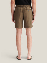 Marina Linen Blend Bermuda Short in Tea Leaf