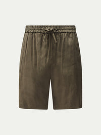 Marina Linen Blend Bermuda Short in Tea Leaf