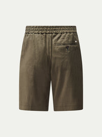 Marina Linen Blend Bermuda Short in Tea Leaf