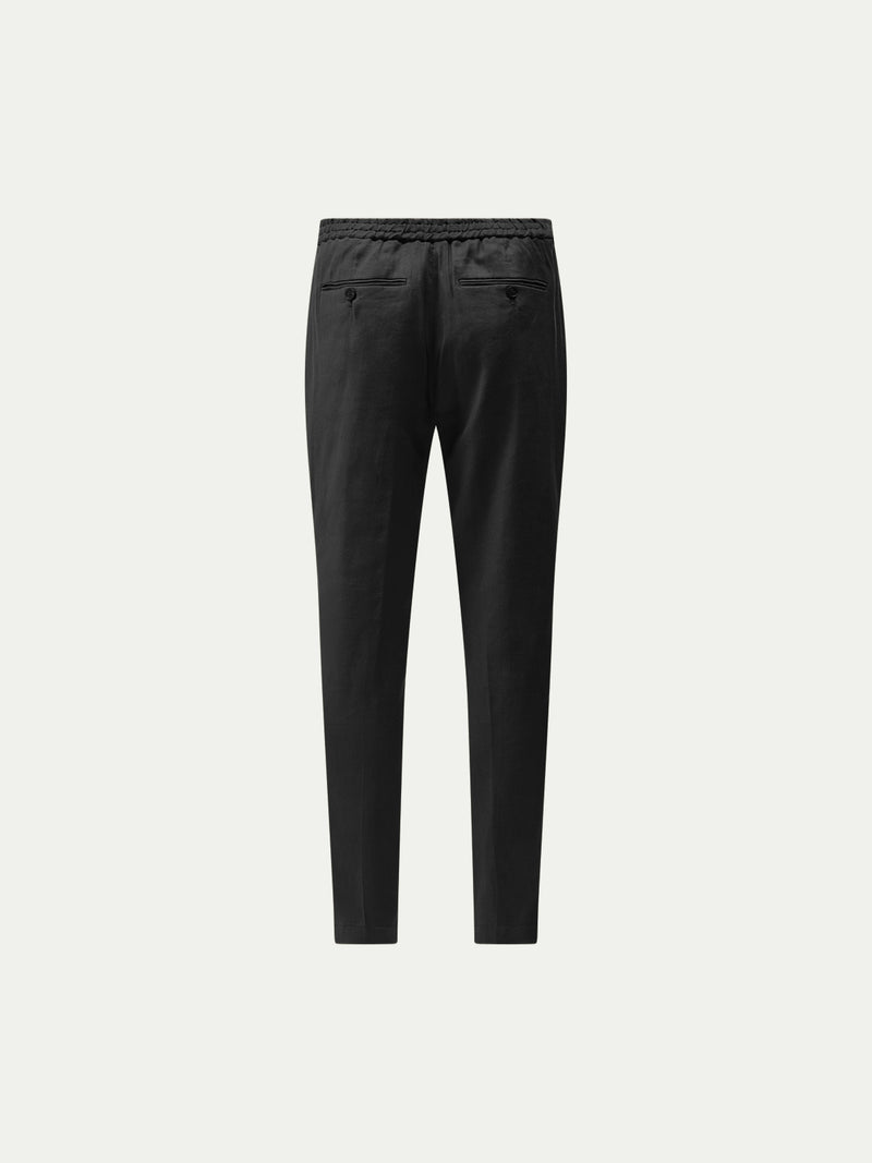 Marina Linen Blend Trouser in Black