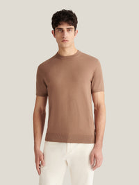 Genovese Knitted T-Shirt in Caribou