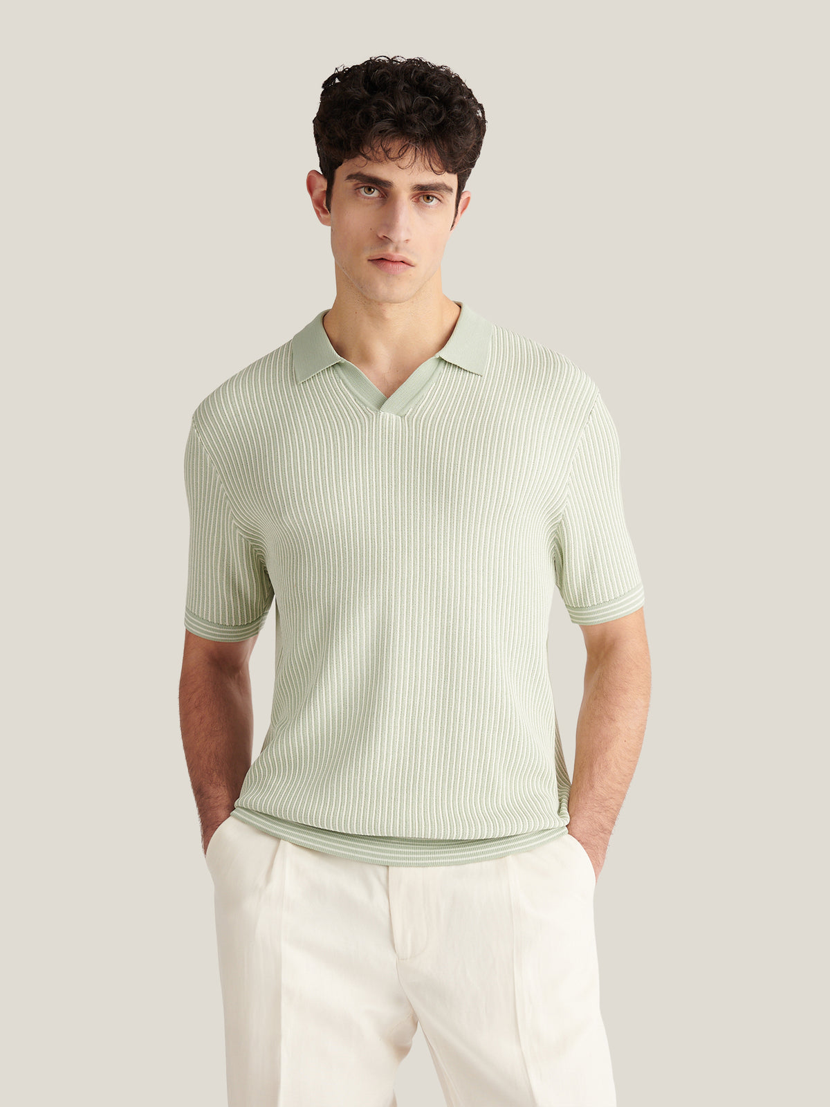 Sidney Revere Knit Polo in Seafoam