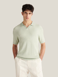 Sidney Revere Knit Polo in Seafoam