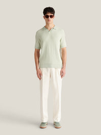 Sidney Revere Knit Polo in Seafoam