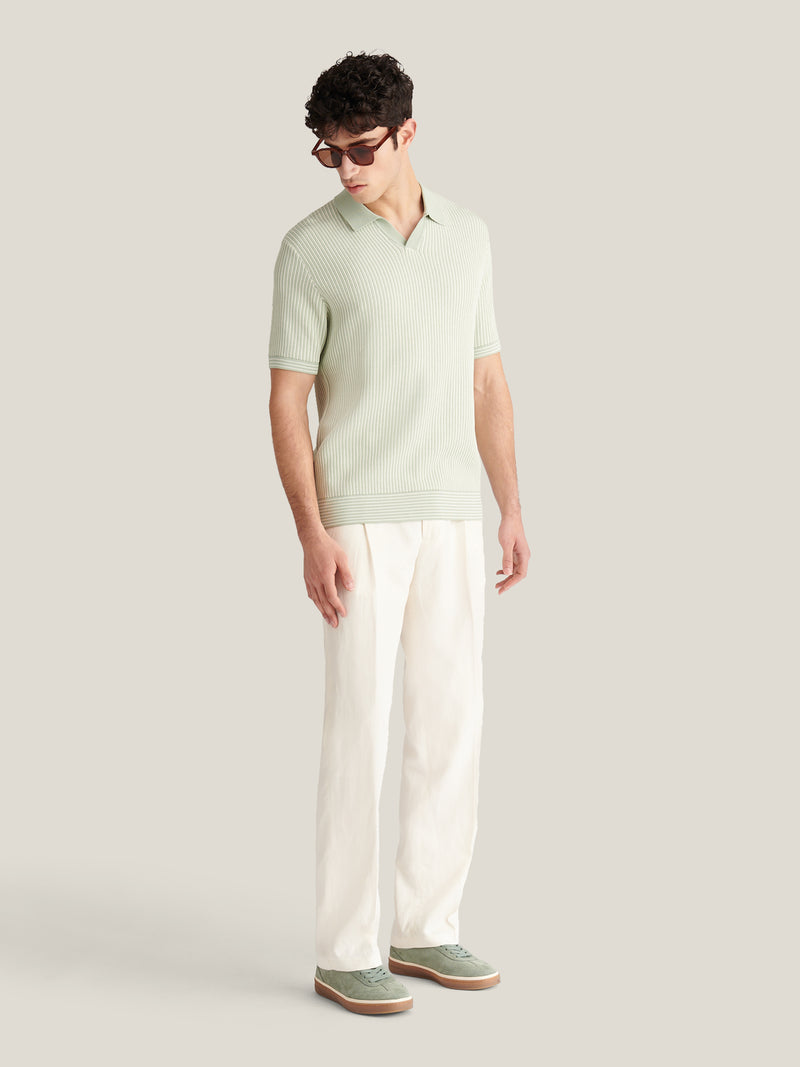 Sidney Revere Knit Polo in Seafoam
