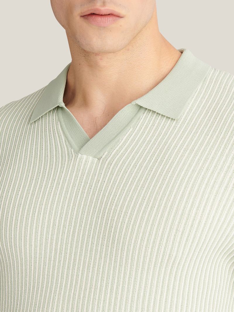 Sidney Revere Knit Polo in Seafoam
