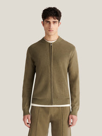 Milano Cardigan Knit Bomber in Tea Leaf