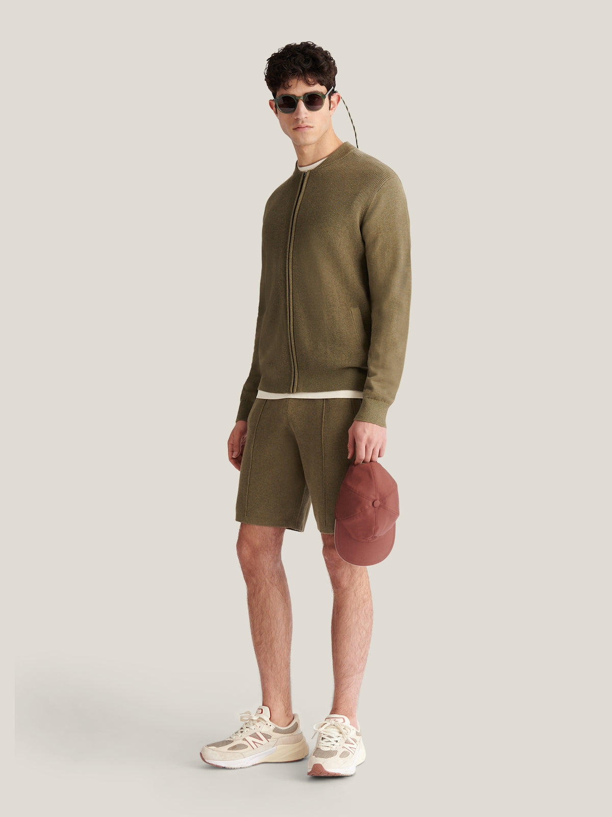 Milano Cardigan Knit Bomber in Tea Leaf