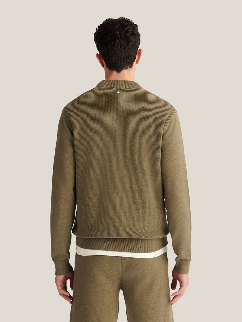 Milano Cardigan Knit Bomber in Tea Leaf