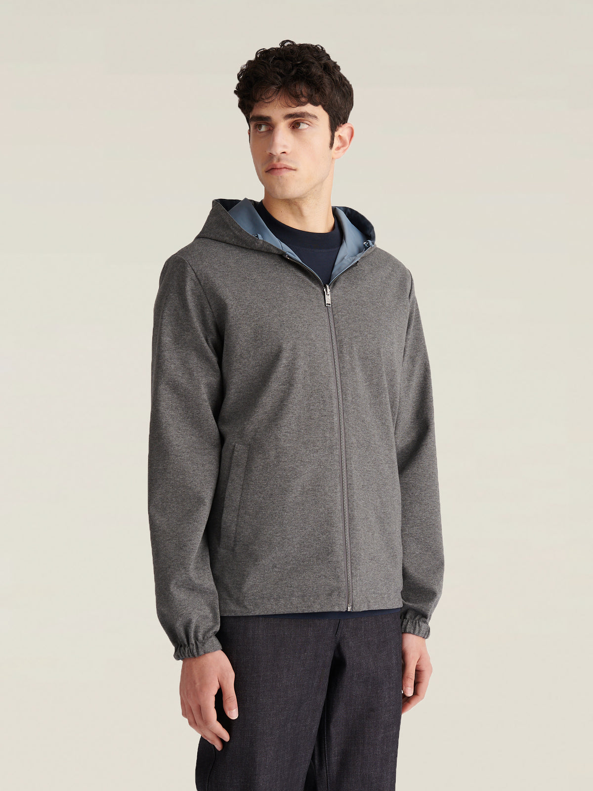 Sloane Reversible Hooded Jacket in Blue Mirage