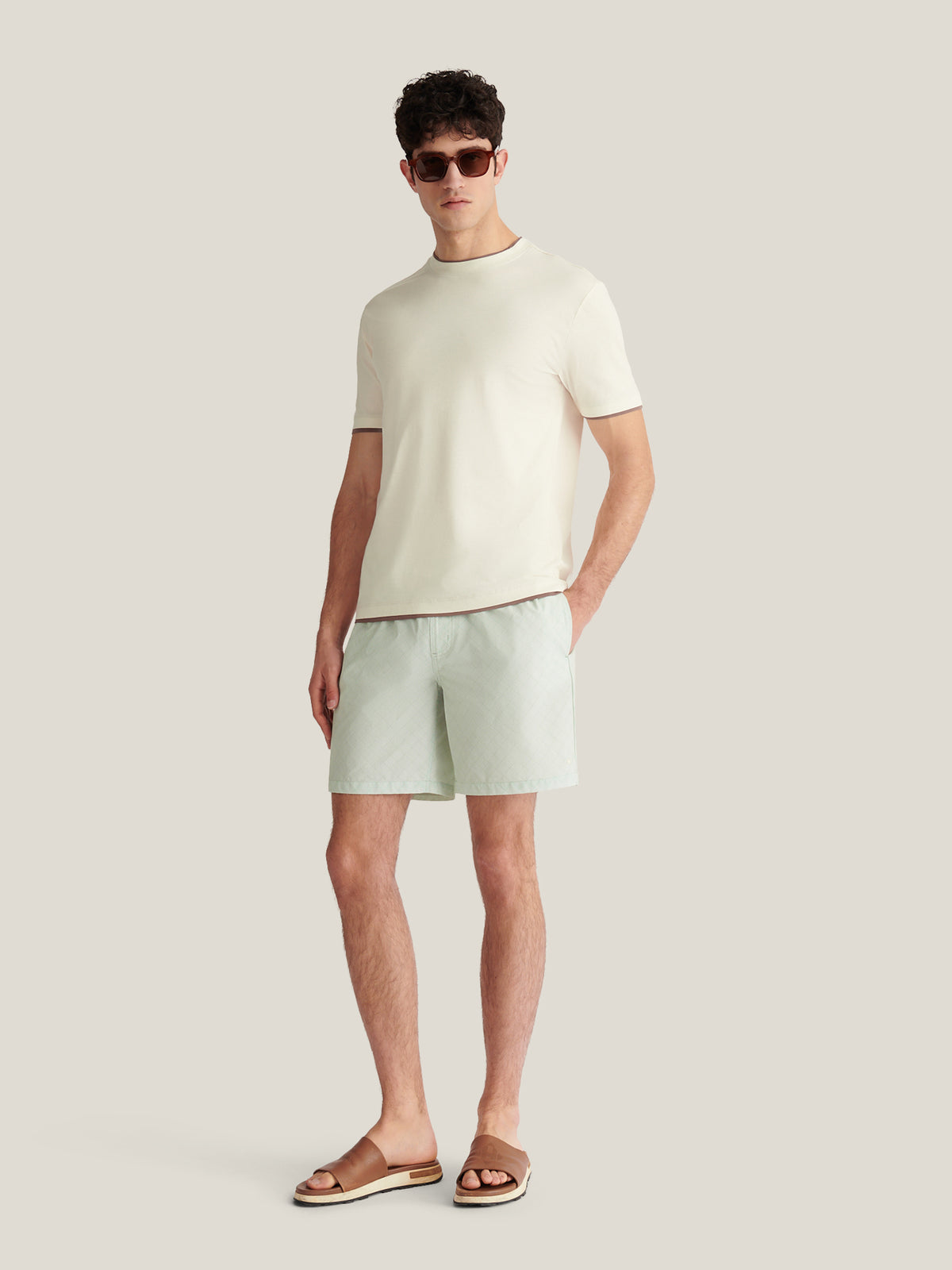 The 305 Monogram Swim Short in Seafoam