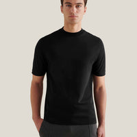Mercerised Cotton T-Shirt Black