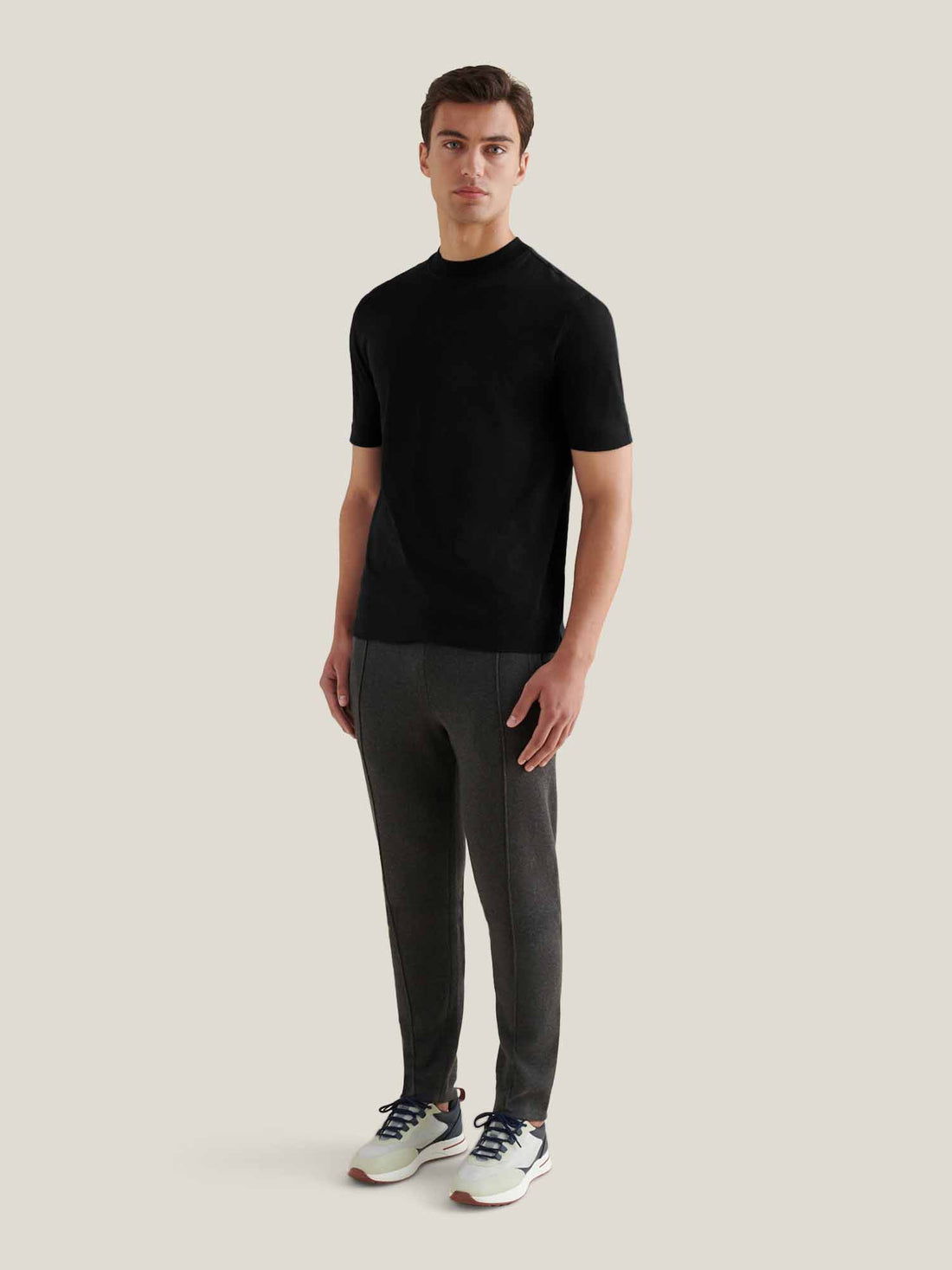 Mercerised Cotton T-Shirt Black