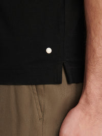 Devonshire Mercerised Cotton T-Shirt in Black
