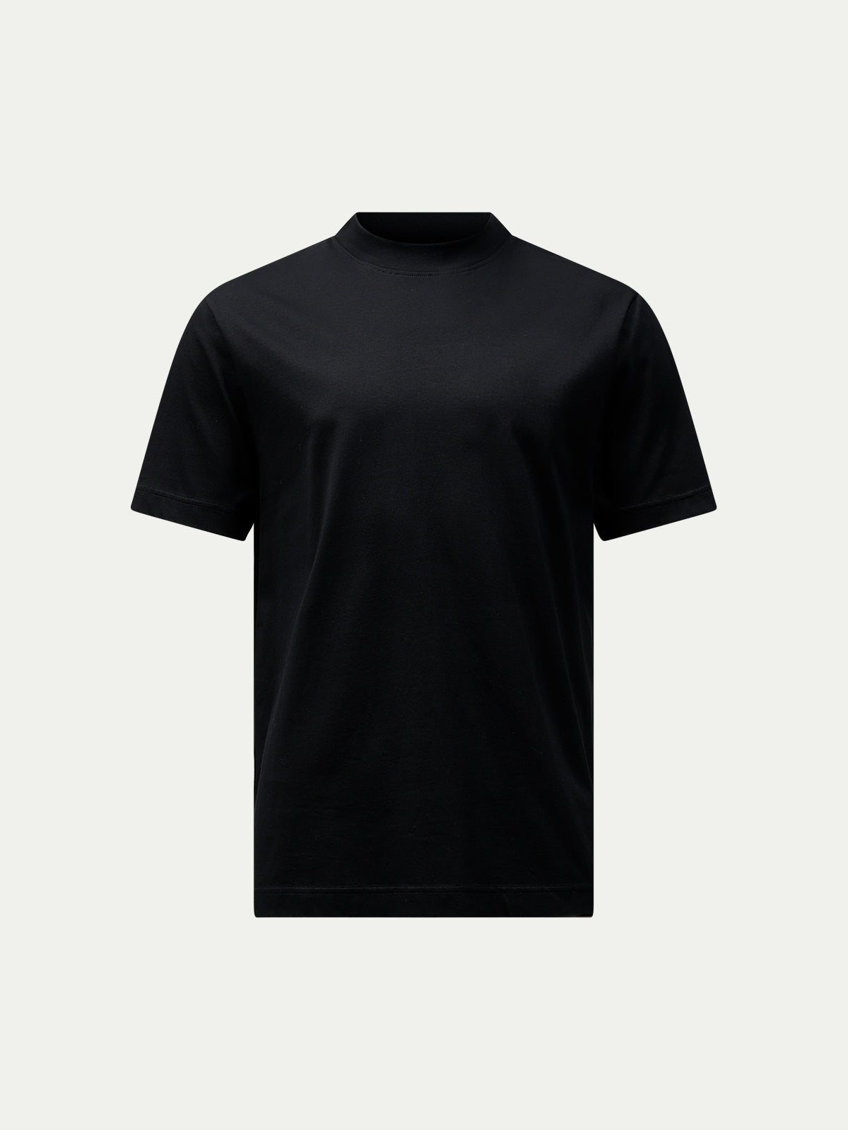 Devonshire Mercerised Cotton T-Shirt in Black