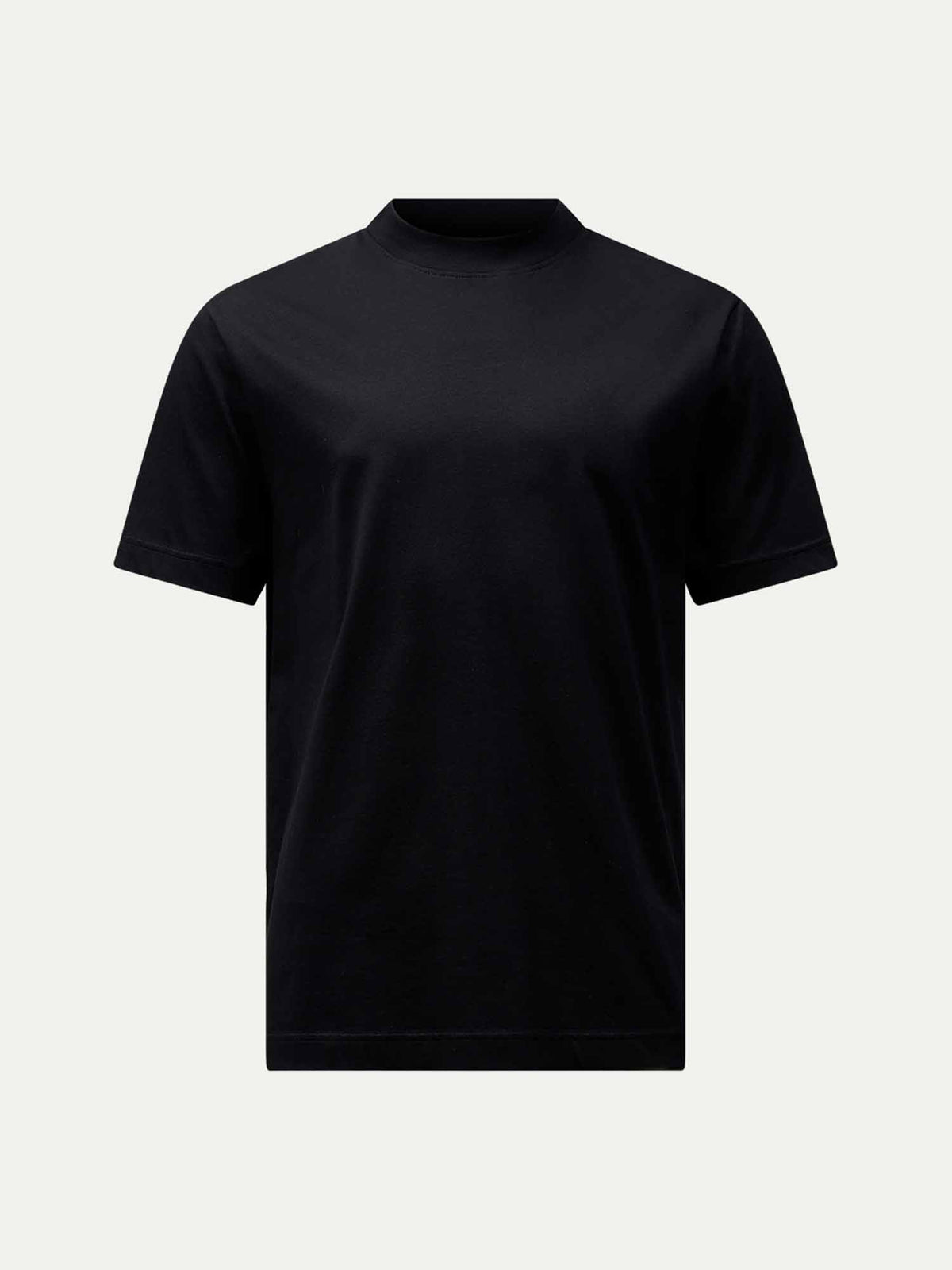 Devonshire Mercerised Cotton T-Shirt in Black