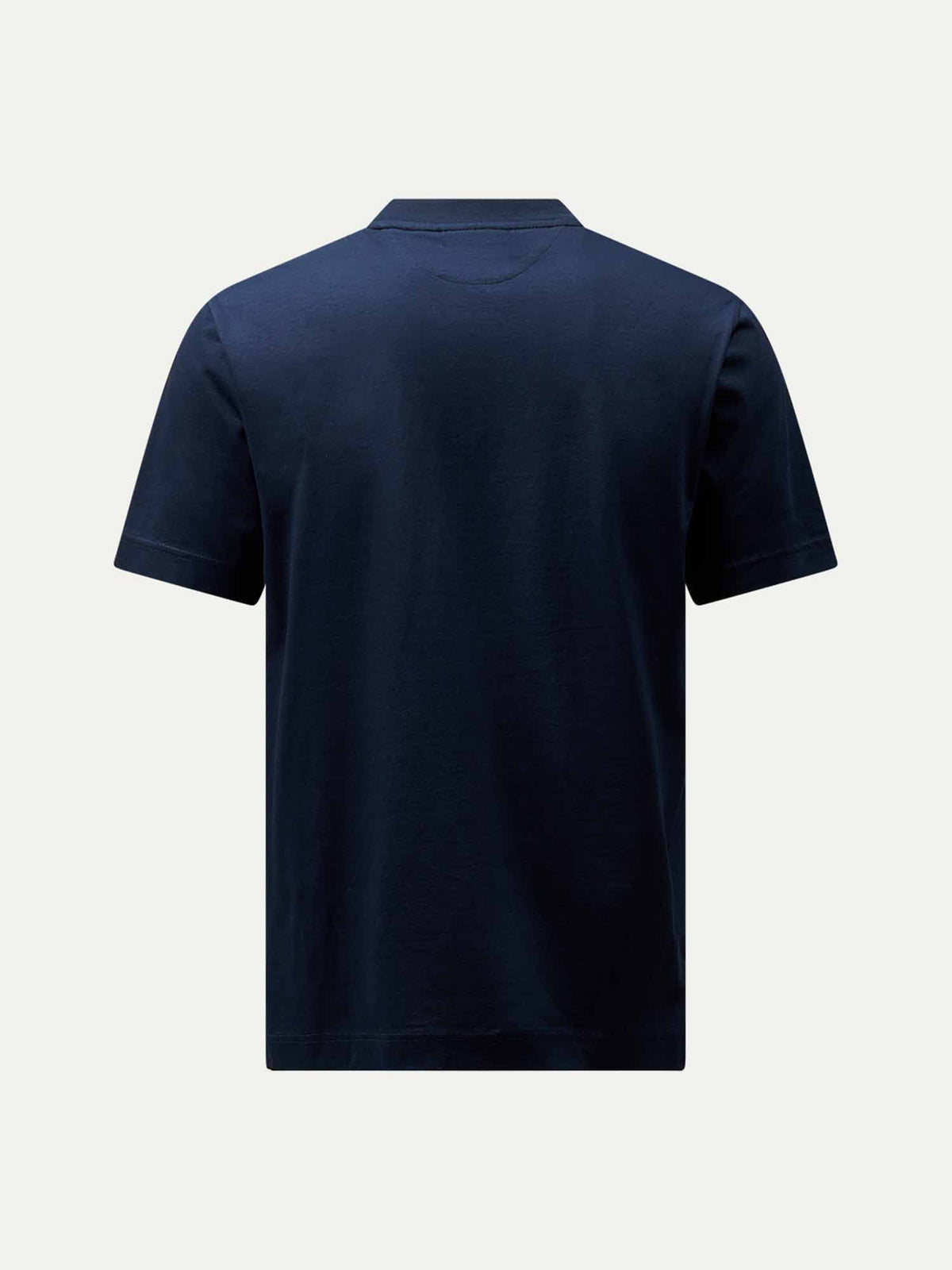 Devonshire Mercerised Cotton T-Shirt in Dark Sapphire Navy