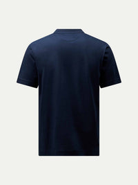 Devonshire Mercerised Cotton T-Shirt in Dark Sapphire Navy