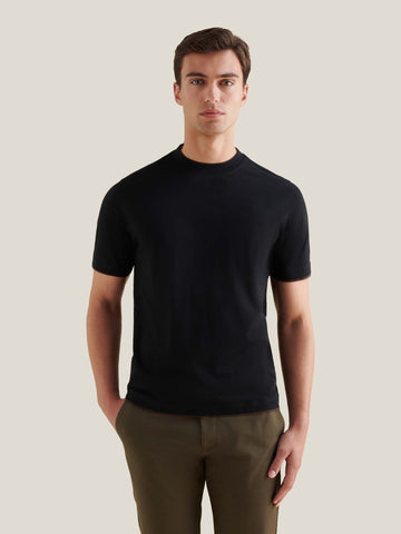 PECKHAM RYE MERCERISED DOUBLE LAYER SS T-SHIRT Black