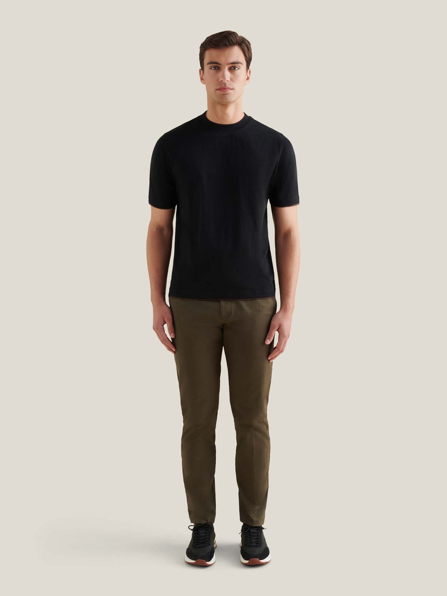 PECKHAM RYE MERCERISED DOUBLE LAYER SS T-SHIRT Black