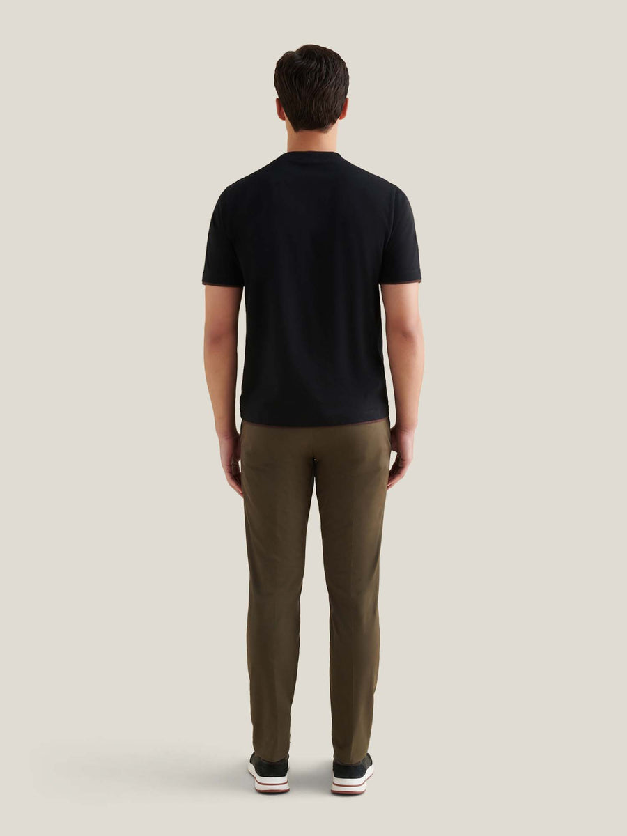 PECKHAM RYE MERCERISED DOUBLE LAYER SS T-SHIRT Black