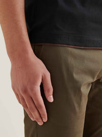 Double Layer Mercerised Cotton T-Shirt Black