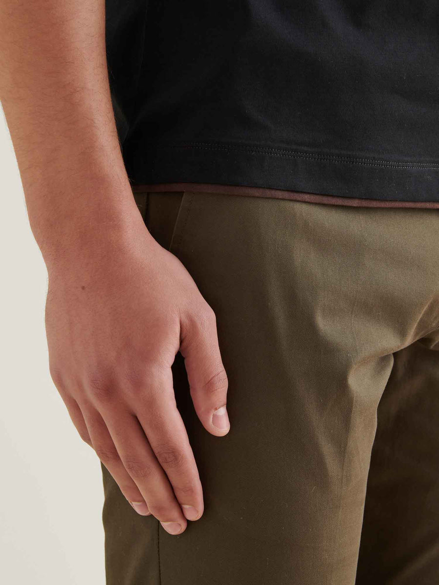 PECKHAM RYE MERCERISED DOUBLE LAYER SS T-SHIRT Black