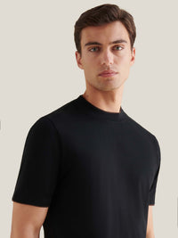 Double Layer Mercerised Cotton T-Shirt Black