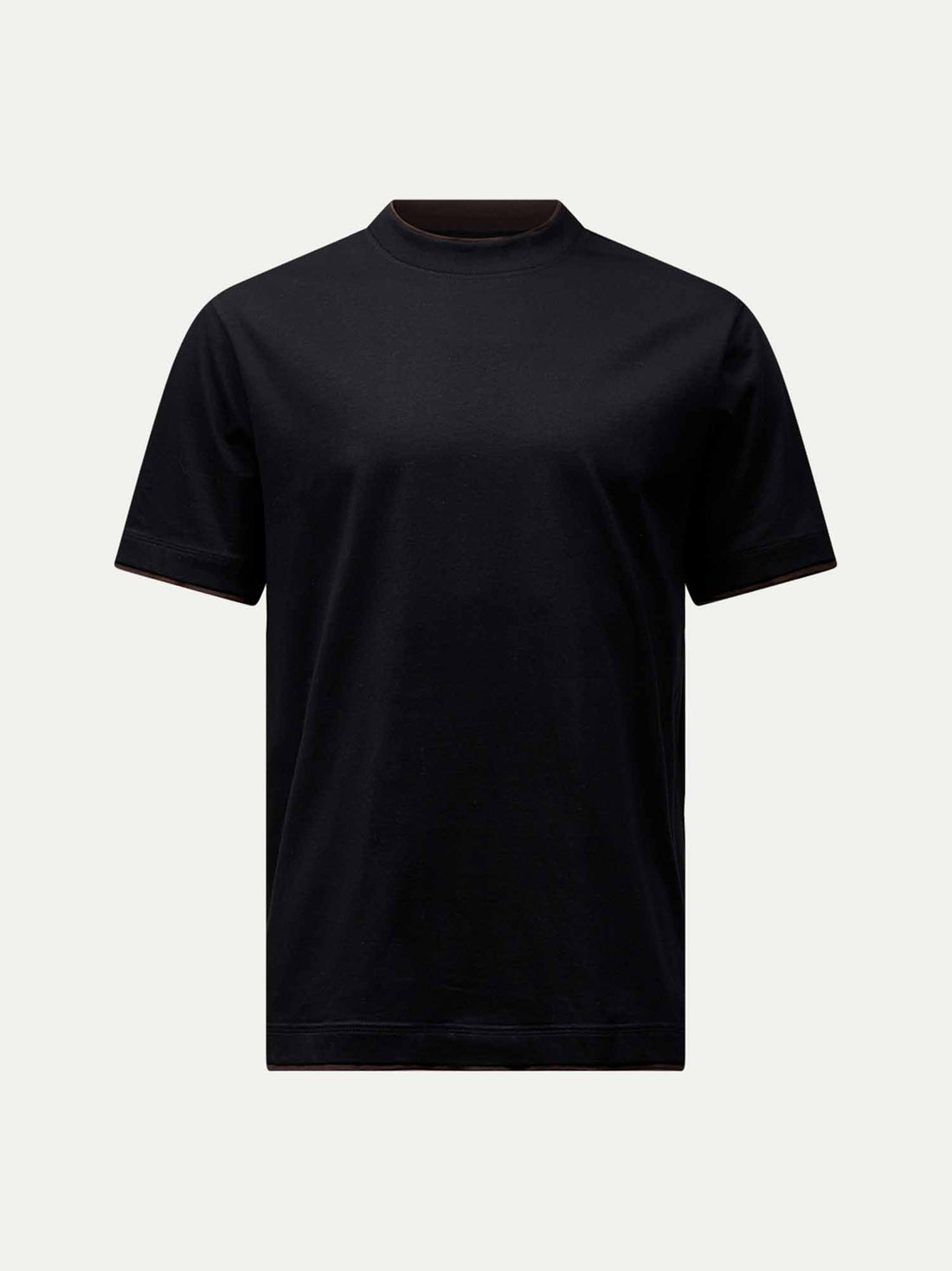 Double Layer Mercerised Cotton T-Shirt Black