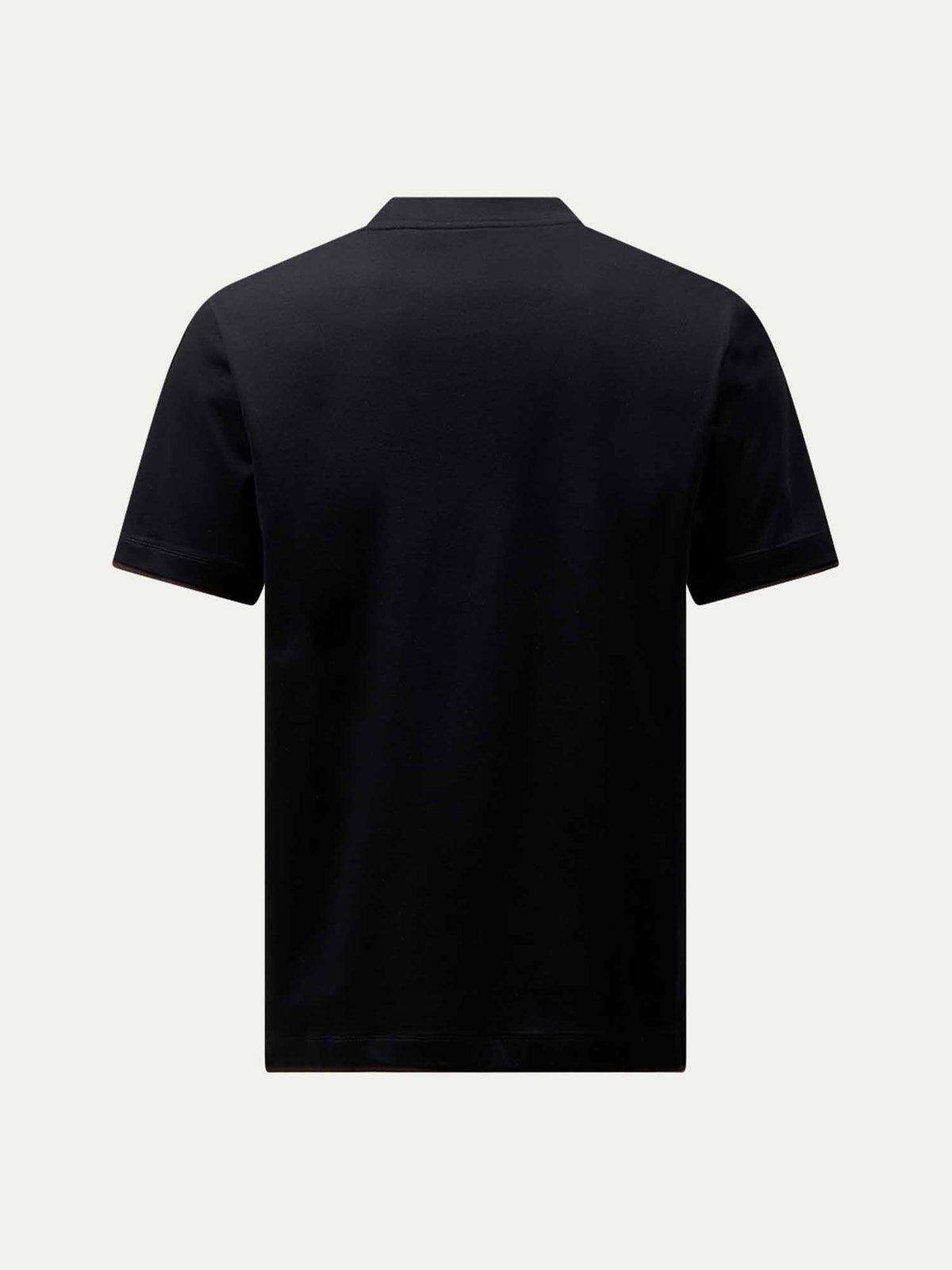 Double Layer Mercerised Cotton T-Shirt Black