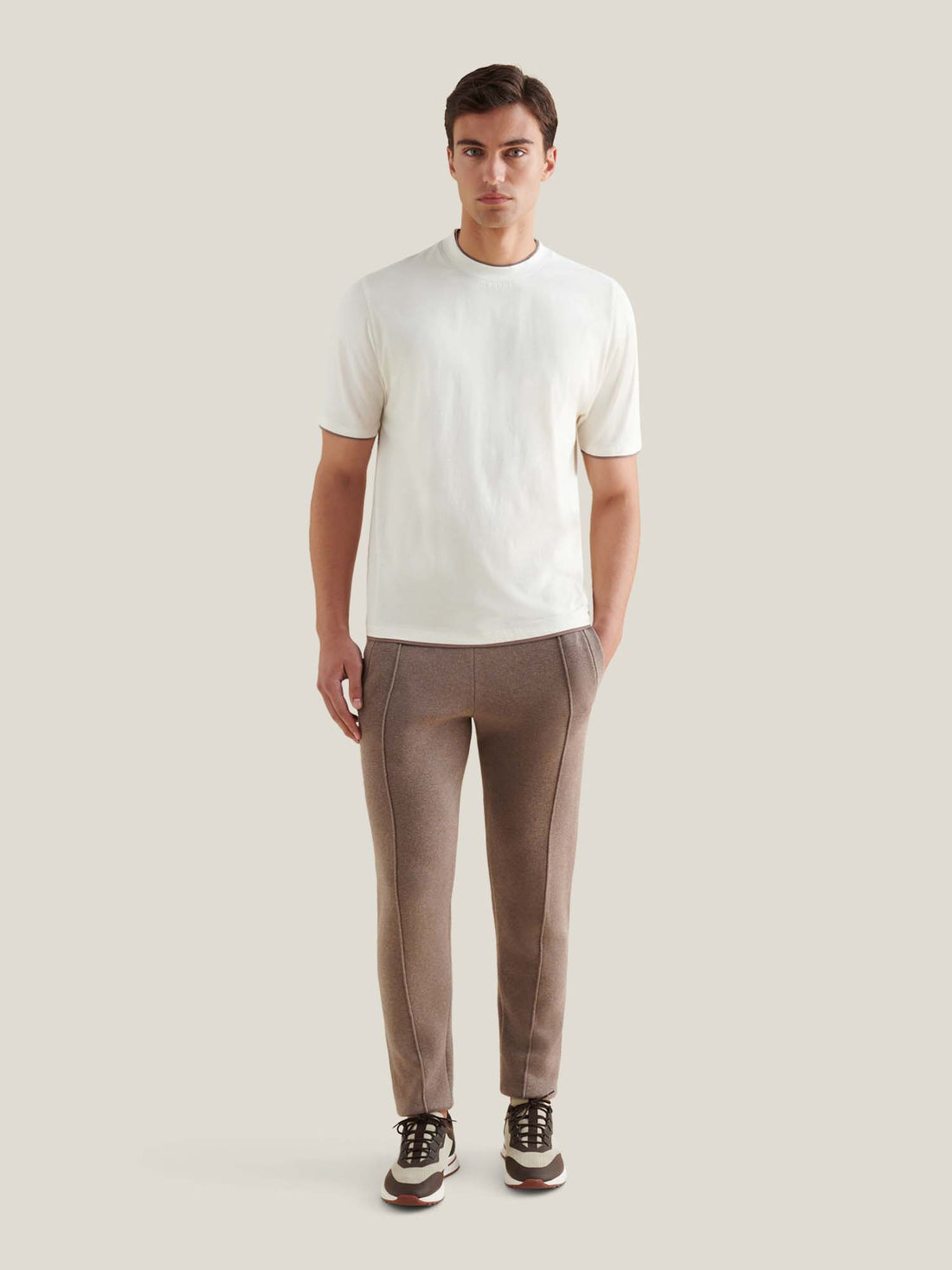 PECKHAM RYE MERCERISED DOUBLE LAYER SS T-SHIRT Egret