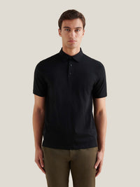 Wardour Mercerised Cotton Polo Shirt in Black