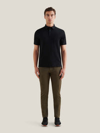 Wardour Mercerised Cotton Polo Shirt in Black