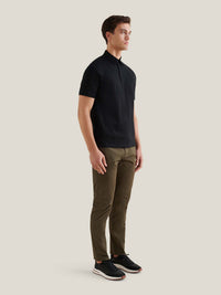 Wardour Mercerised Cotton Polo Shirt in Black