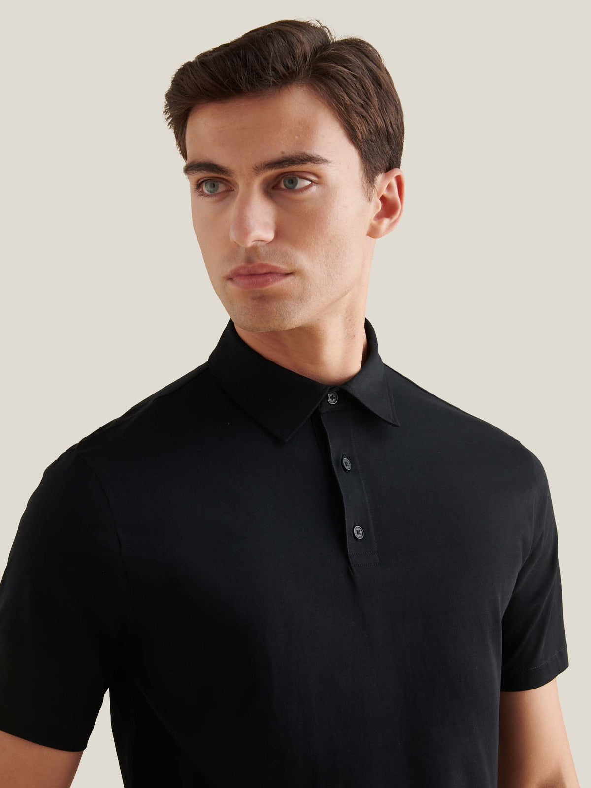 Wardour Mercerised Cotton Polo Shirt in Black