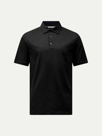 Wardour Mercerised Cotton Polo Shirt in Black