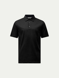 Wardour Mercerised Cotton Polo Shirt in Black