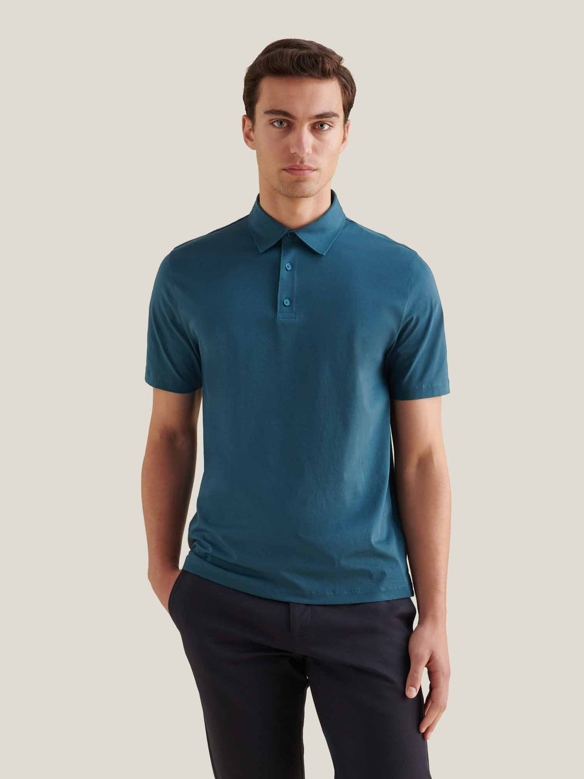 Wardour Mercerised Cotton Polo Shirt in Stargazer
