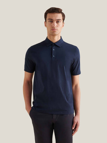PECKHAM RYE SS MERCERISED JERSEY POLO Dark Sapphire Navy