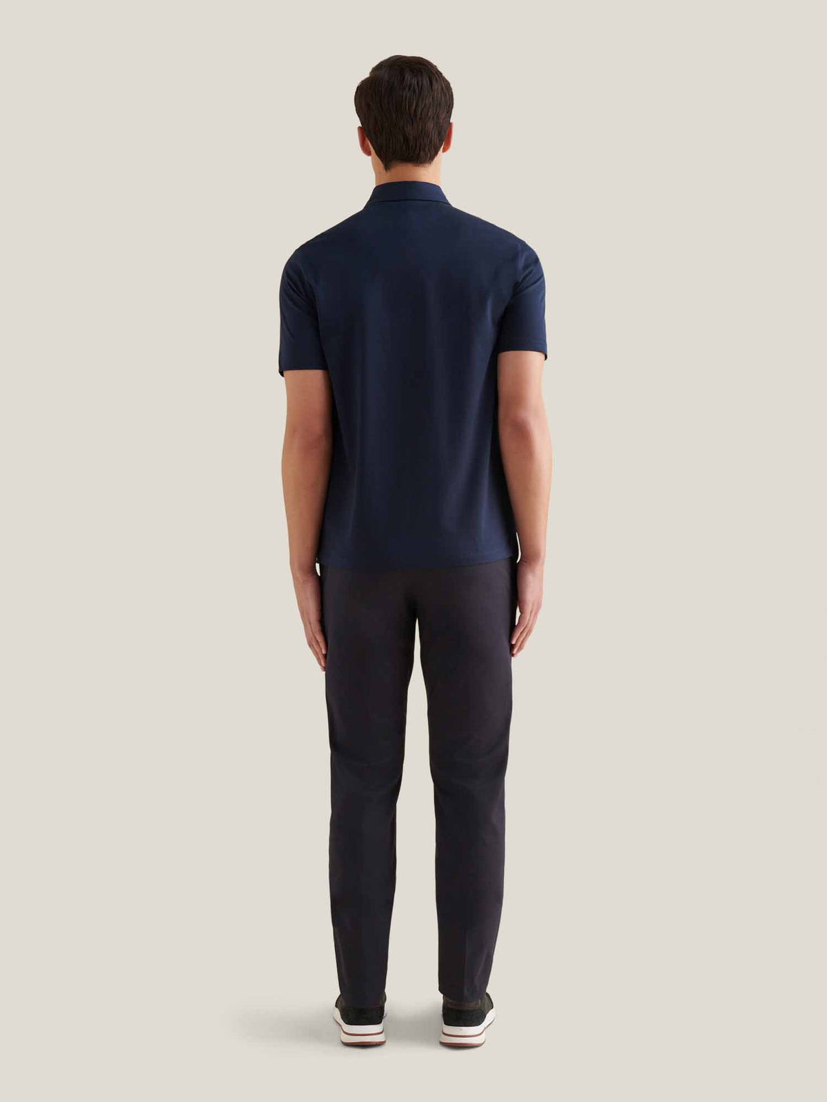 Wardour Mercerised Cotton Polo Shirt in Dark Sapphire Navy
