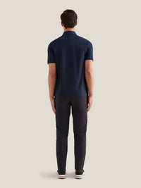 Wardour Mercerised Cotton Polo Shirt in Dark Sapphire Navy