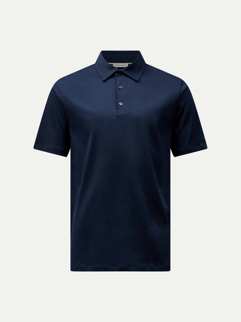 Mercerised Cotton Polo Shirt Dark Sapphire Navy