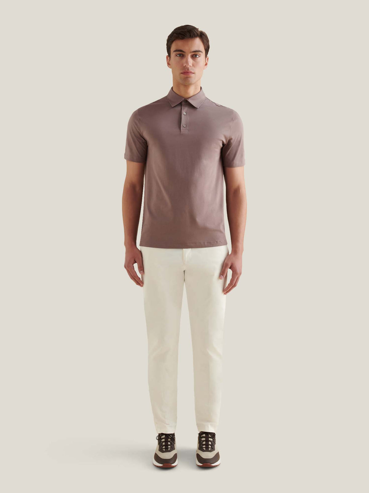 Wardour Mercerised Cotton Polo Shirt in Iron