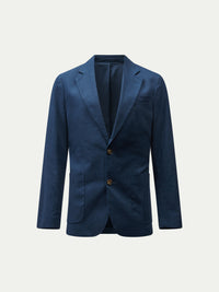 Chiltern Linen Blend Travel Blazer in Dark Sapphire Navy