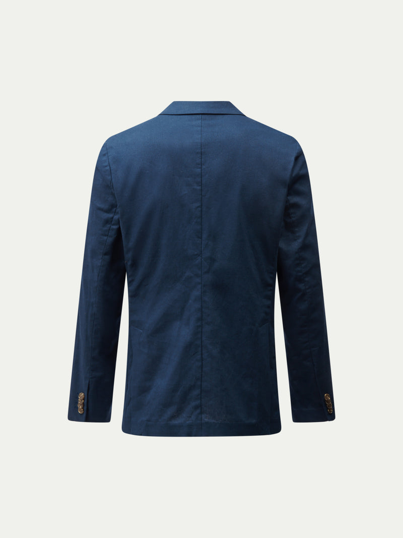 Chiltern Linen Blend Travel Blazer in Dark Sapphire Navy
