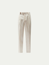 Castello Linen Blend Tailored Trouser in Egret