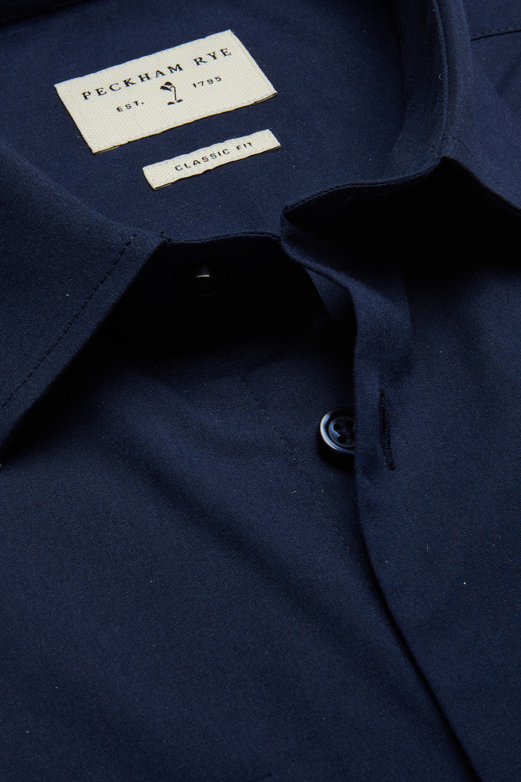 Formal Poplin Long Sleeve Shirt in Navy Blue